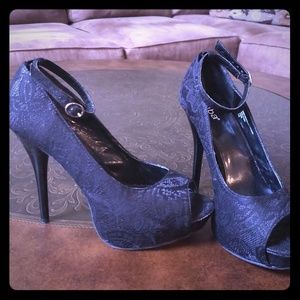 Black high heel shoes